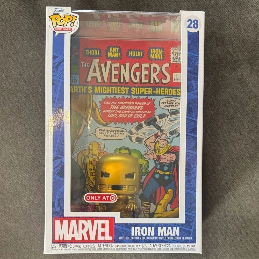 Funko Pop! Comic Covers Marvel Iron Man Gold Helmet Vinyl Collectible in Case